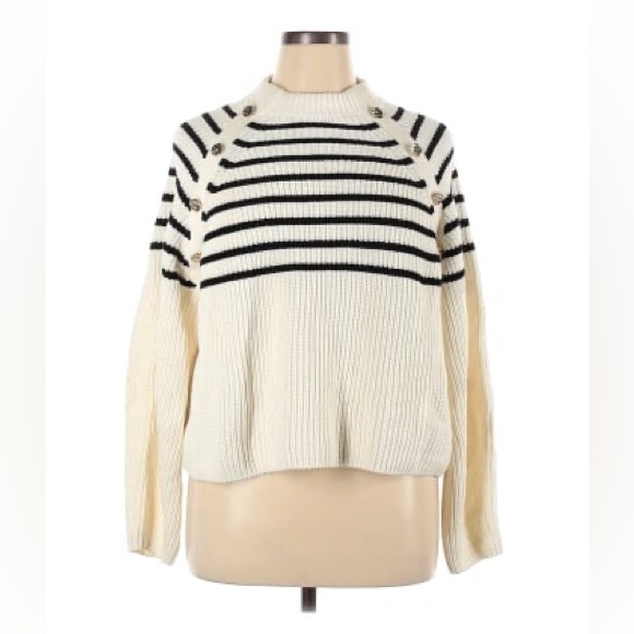 H&M Ribbed crewneck striped sweater - XL - Picture 1 of 13